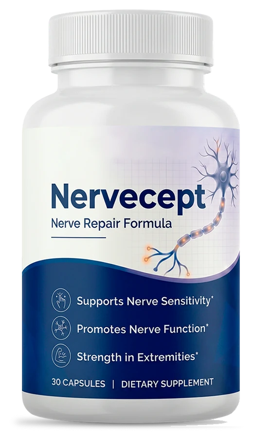 Nervecept Nerve Repair Formula bottle, 30 capsules dietary supplement